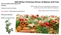 Mid Winter Christmas Dinner at Marton Golf Club